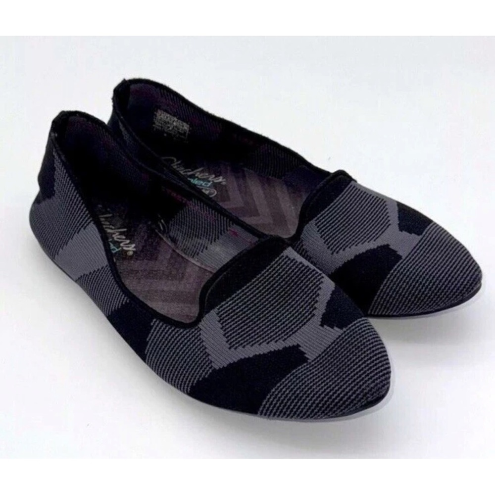 Skechers Air Cooled Memory Foam Womens 7.5 Slip canvas knit Ballet Flats Shoes